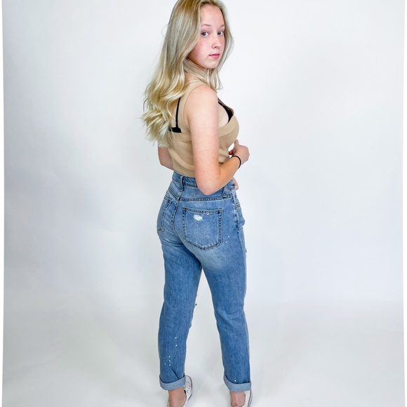 NWT Vervet by Flying Monkey Boyfriend Paint Splatter Distressed Jean - Picture 13 of 14